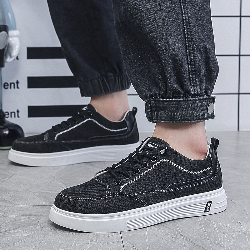 Men Shoes Essentials - Męskie lniane płócienne sneakersy casual, nowe