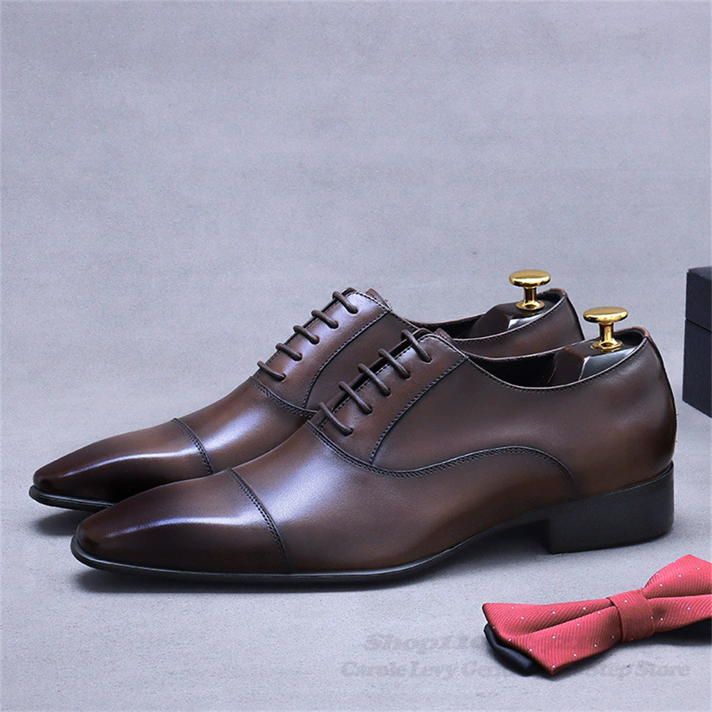 Men Shoes Formal - Męskie skórzane buty Oxford, nowe, do