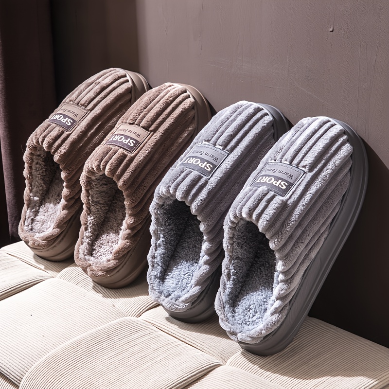 Men Shoes Essentials - Męskie zimowe kapcie plus size, ciepłe,