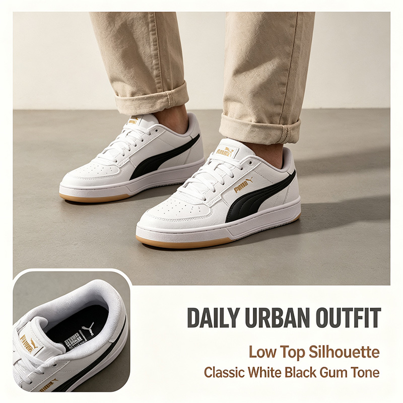 Men Shoes Puma - PUMA Męskie Białe Czarne Niskie Trampki
