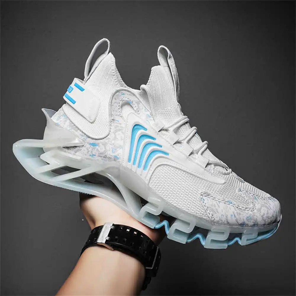 Men Shoes Official - Niebieskie długie różowe buty wsuwane jasnozielone