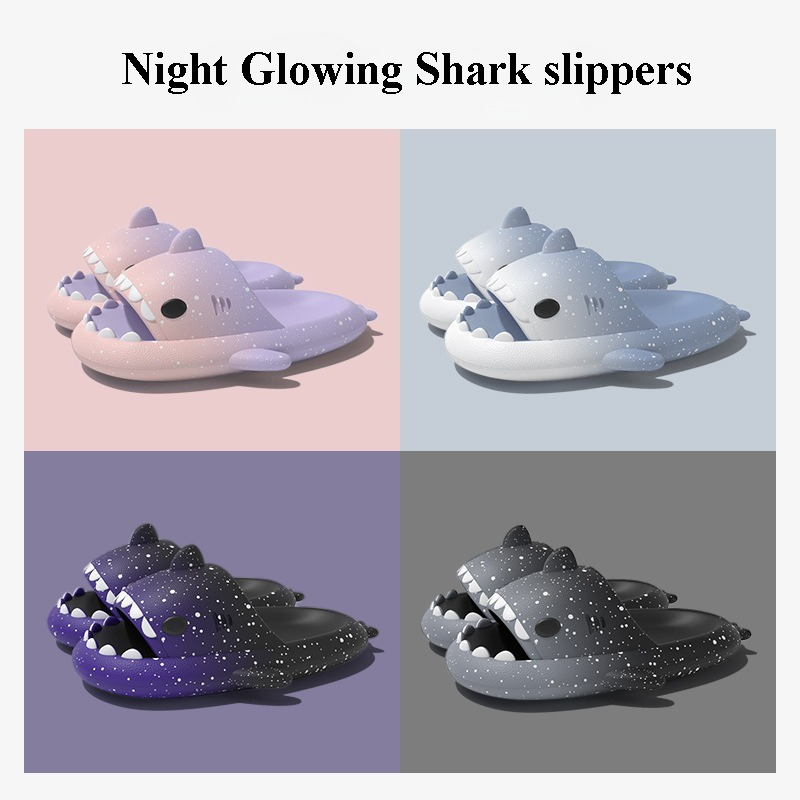 Men Shoes Size To Women - Cute Cartoon Shark kapcie dla kobiet
