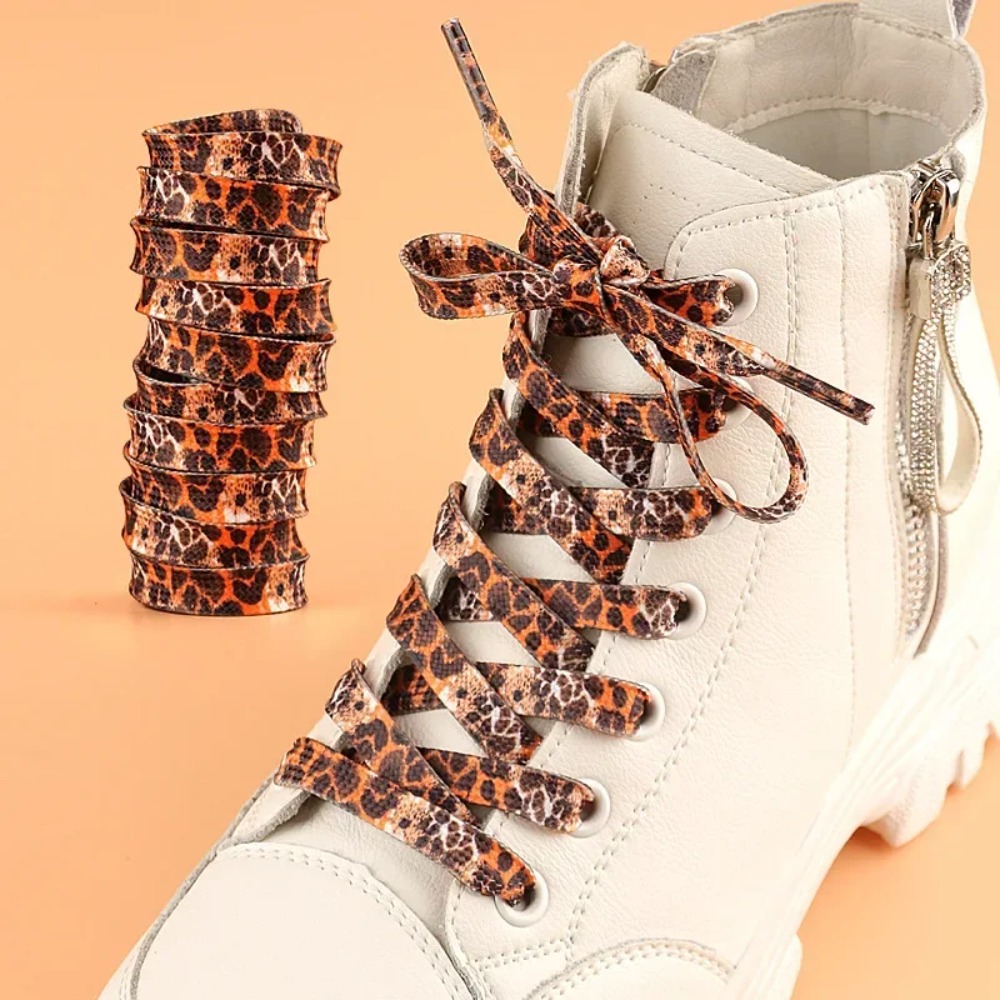 Men Shoes Kinds - Klasyczne sznurówki w panterkę damskie dziewczęce