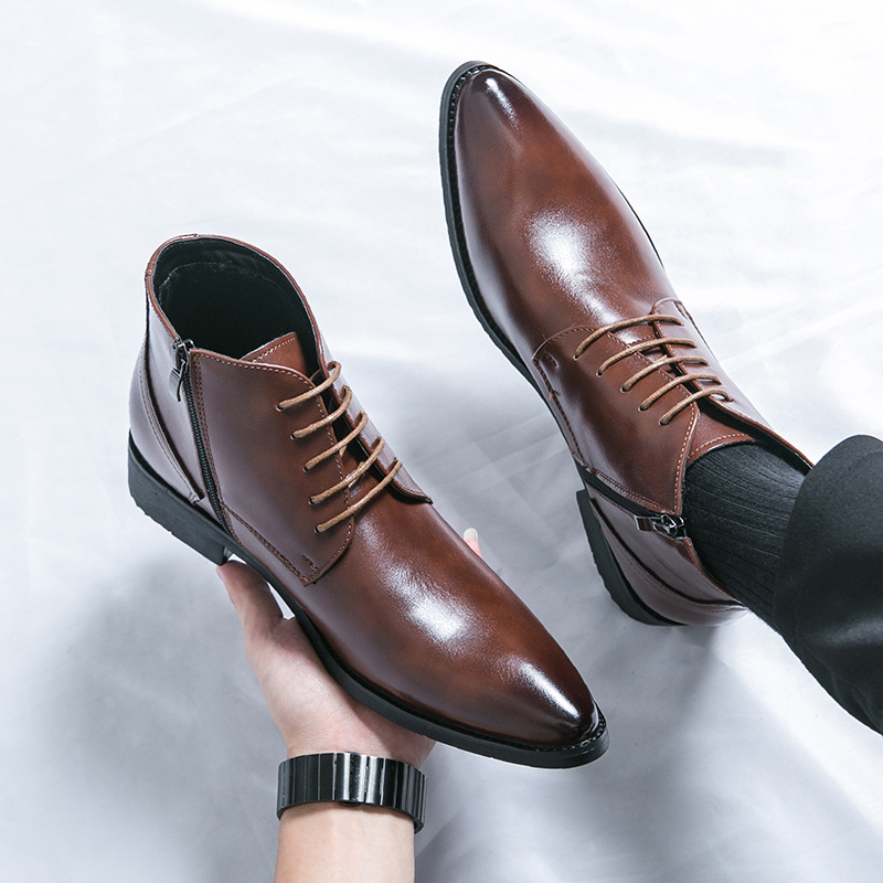 Men'S Shoes Zipper - Nowe męskie buty za kostkę ze