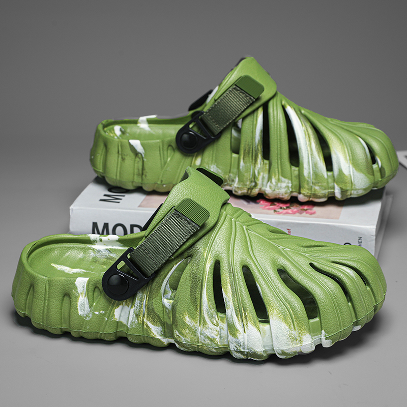 Men Shoes Eu To Us - Sandały kamuflażowe Monstera Deliciosa kapcie kobiety