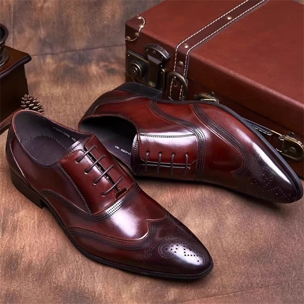 Men Shoes Formal - Brytyjskie buty męskie ze skóry naturalnej,