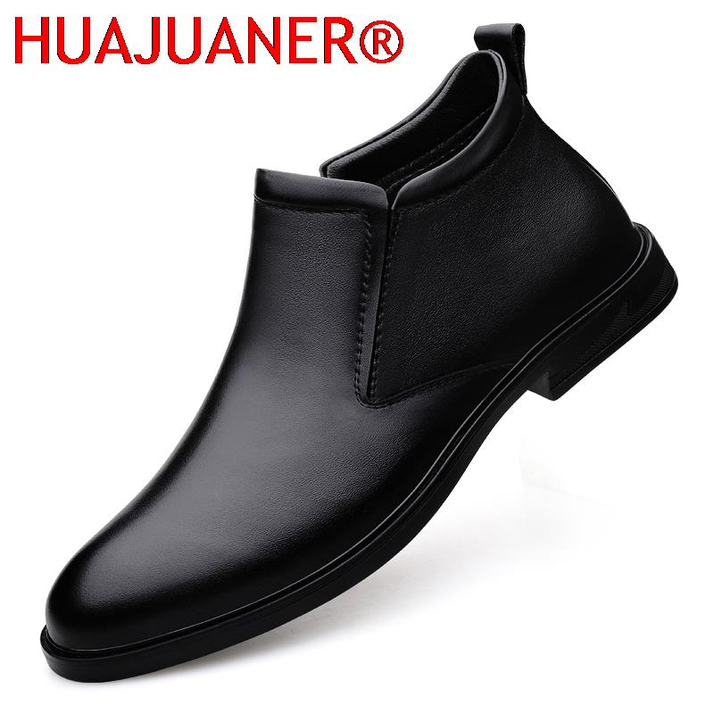 Men Shoes Formal - Chelsea Boots Czarne męskie krótkie buty