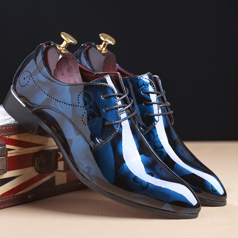 Men Shoes Official - Luksusowe męskie buty Oxford Retro kwiatowy