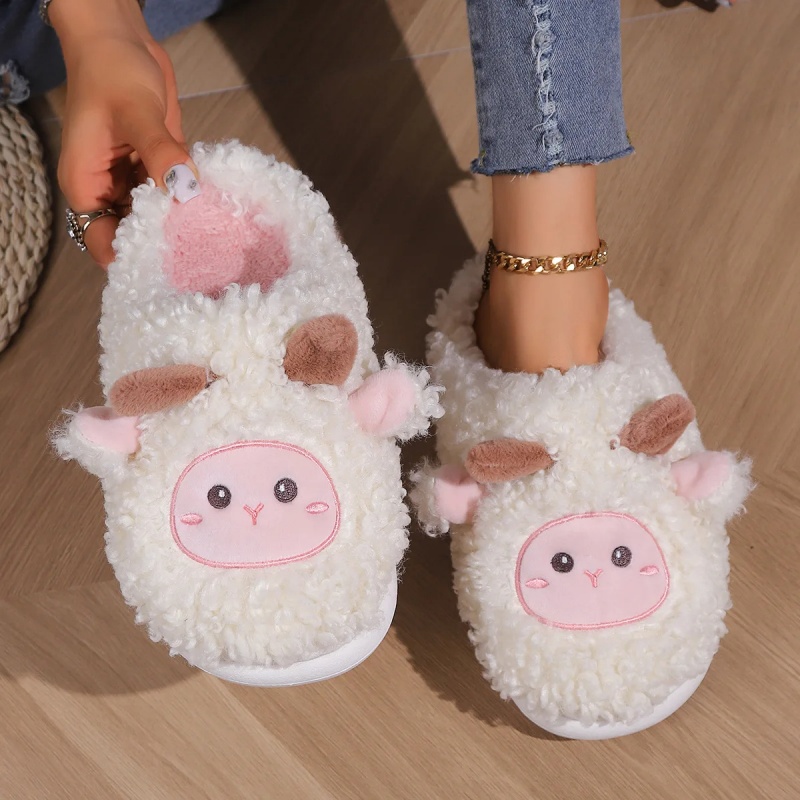 Men Shoes Size To Women - Zimowe Urocze Kapcie Owieczki Dla Kobiet