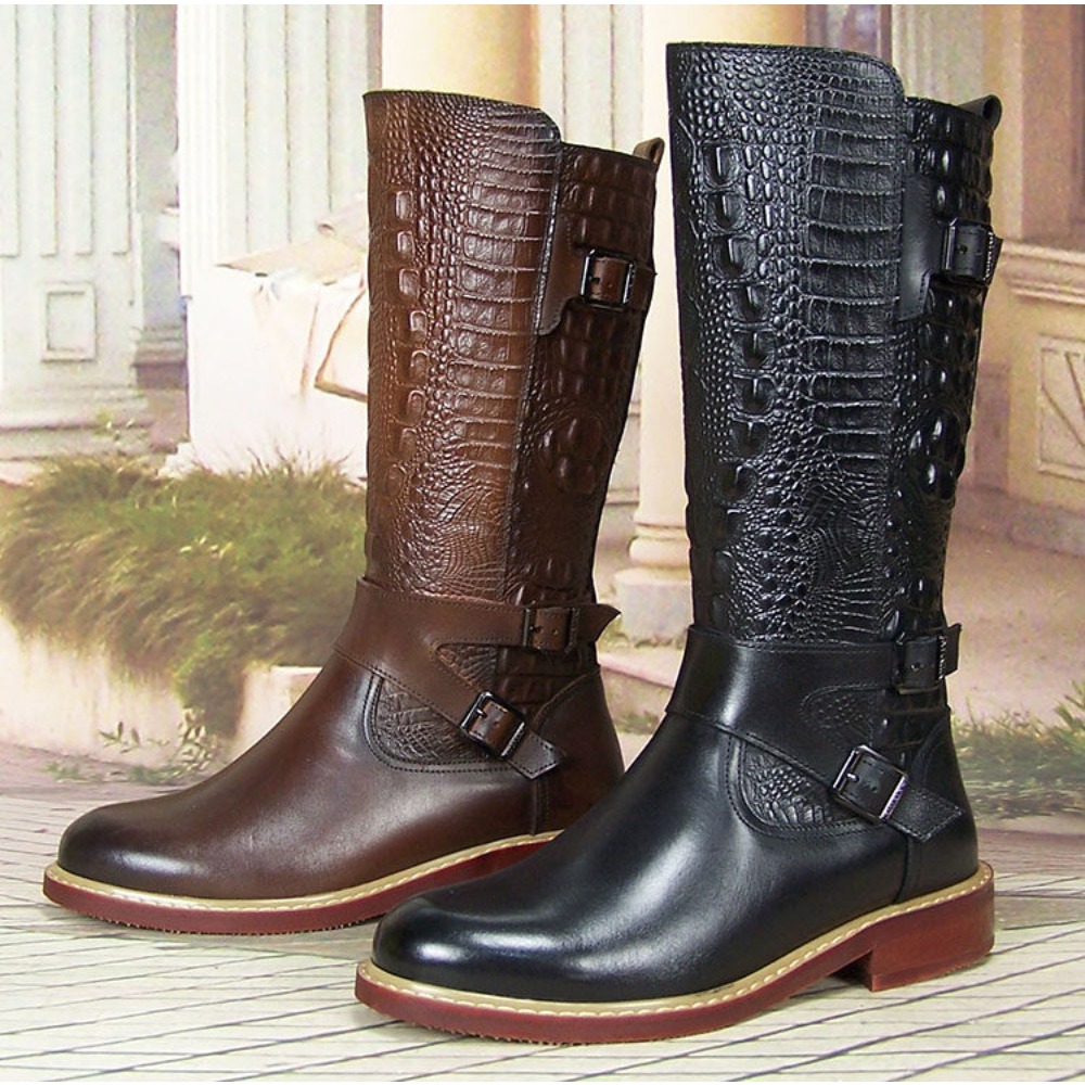 Men'S Shoes Zipper - Męskie skórzane buty jeździeckie w stylu