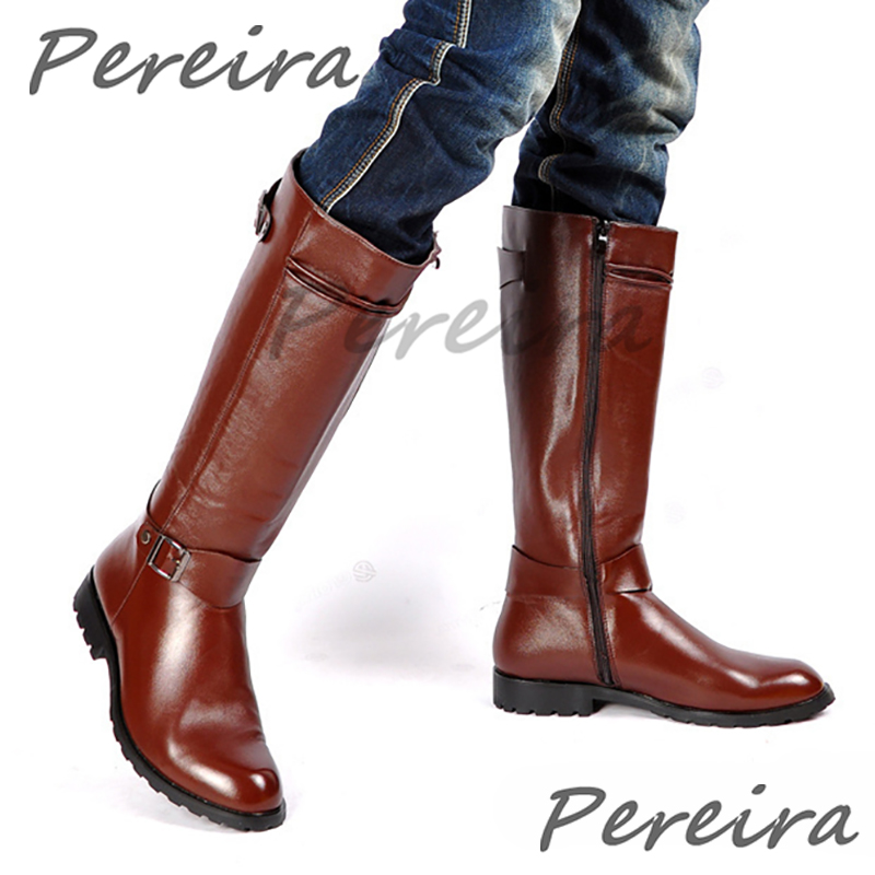 Autumn Winter Retro Knee High  – Men'S Shoes Zipper recenzja i cena