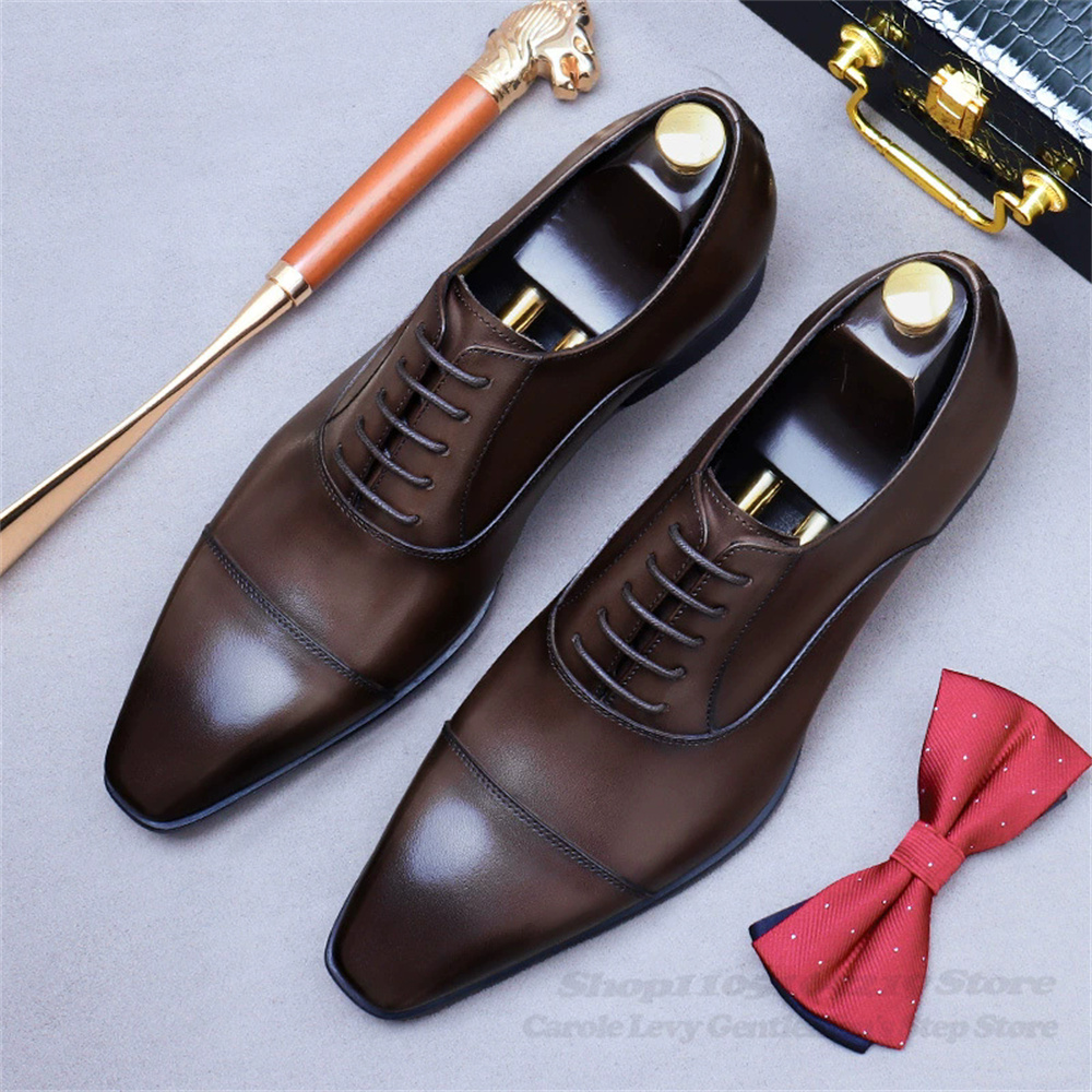 Męskie skórzane buty Oxford, n – Men Shoes Formal recenzja i cena