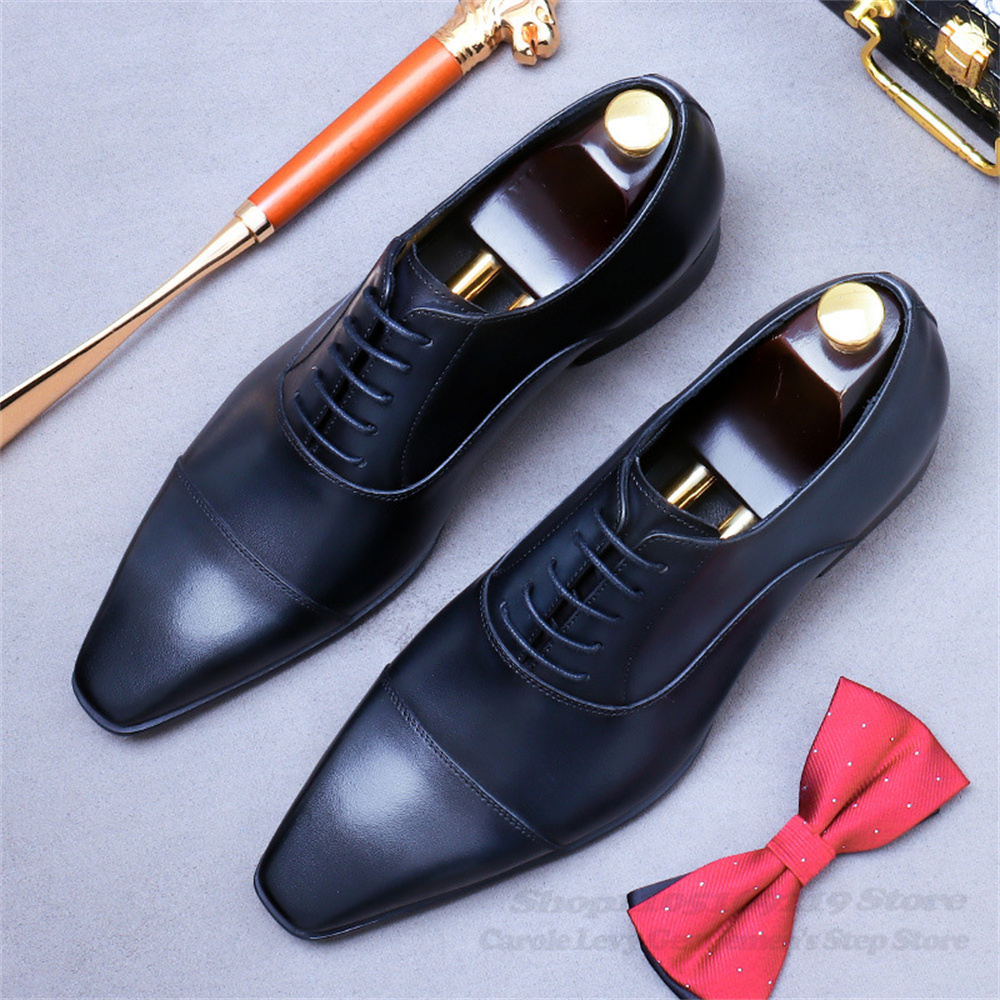 Męskie skórzane buty Oxford, n – Men Shoes Formal recenzja i cena