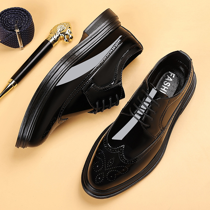 Męskie lakierowane buty wizyto – Men Shoes Formal recenzja i cena