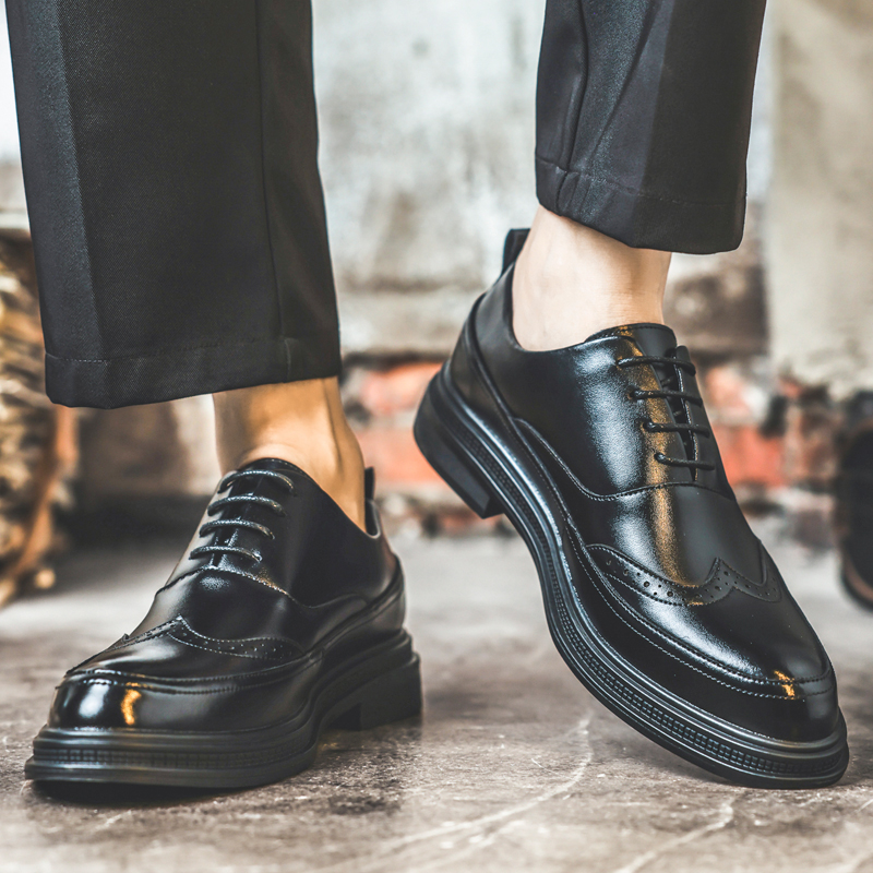 Męskie skórzane buty podwyższa – Men Shoes Formal recenzja i cena