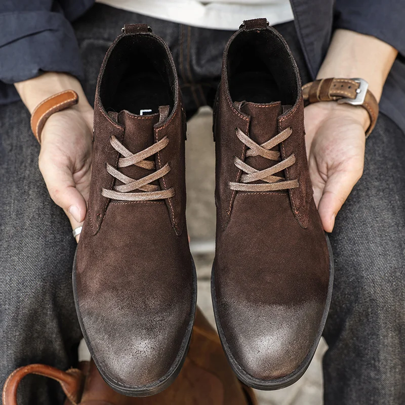 Nowe botki ze skóry zamszowej, – Men'S Shoes Zipper recenzja i cena
