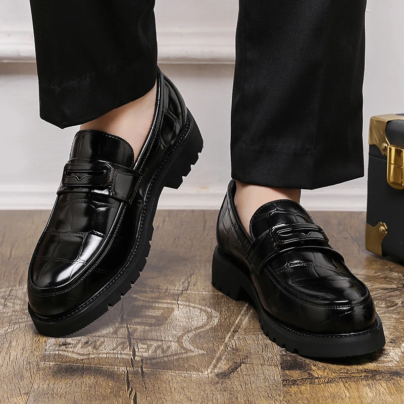 Męskie skórzane buty na grubej – Men Shoes Official recenzja i cena