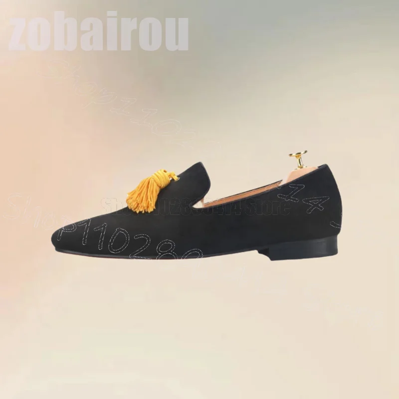 Żółte Frędzle Czarny Zamsz Męs – Men'S Shoes Yellow And Black recenzja i cena