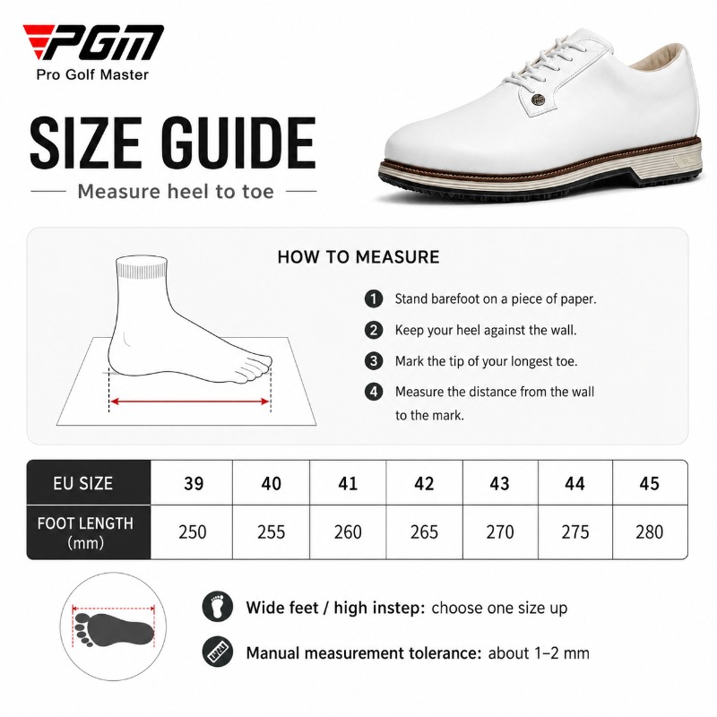 Męskie buty golfowe PGM ze skó – Men Shoes Eu To Us recenzja i cena