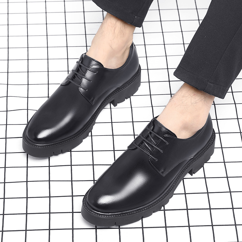 Męskie czarne skórzane sznurow – Men Shoes Official recenzja i cena