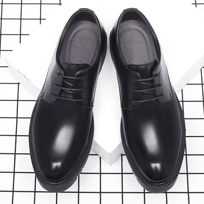 Męskie czarne skórzane sznurow – Men Shoes Official recenzja i cena