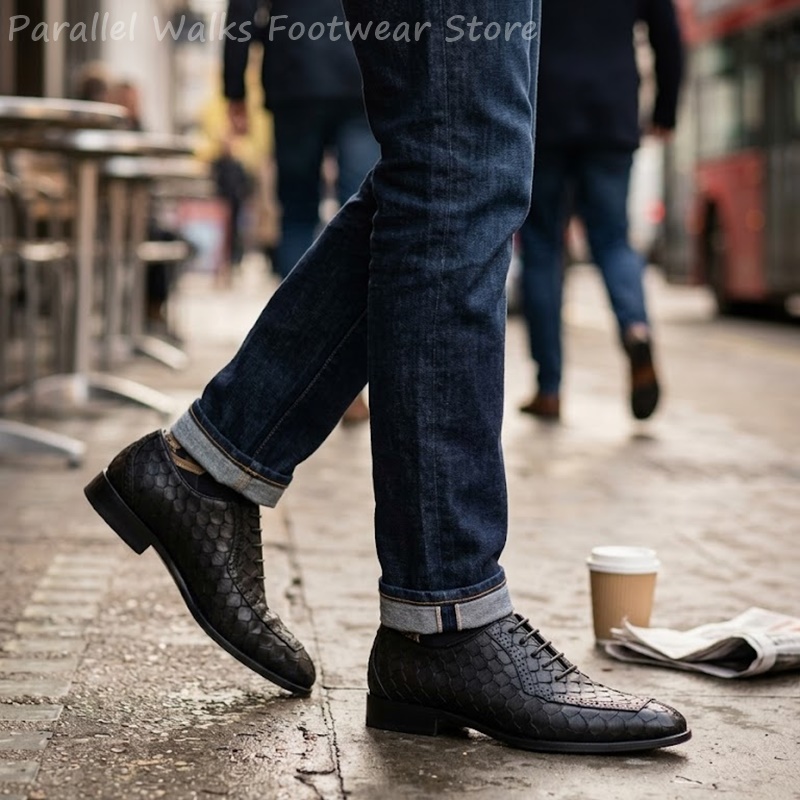 Męskie oksfordy garniturowe ze – Men Shoes Formal recenzja i cena