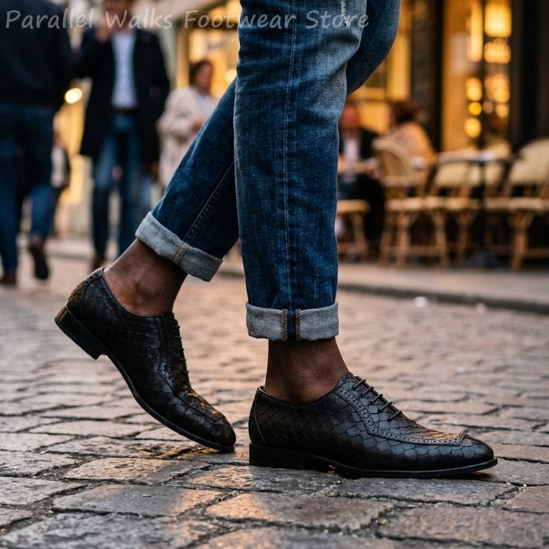 Męskie oksfordy garniturowe ze – Men Shoes Formal recenzja i cena
