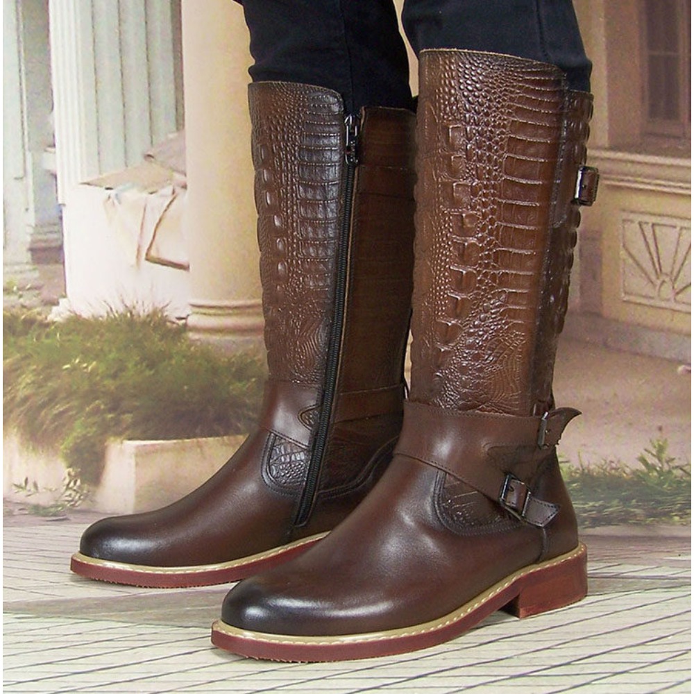 Męskie skórzane buty jeździeck – Men'S Shoes Zipper recenzja i cena