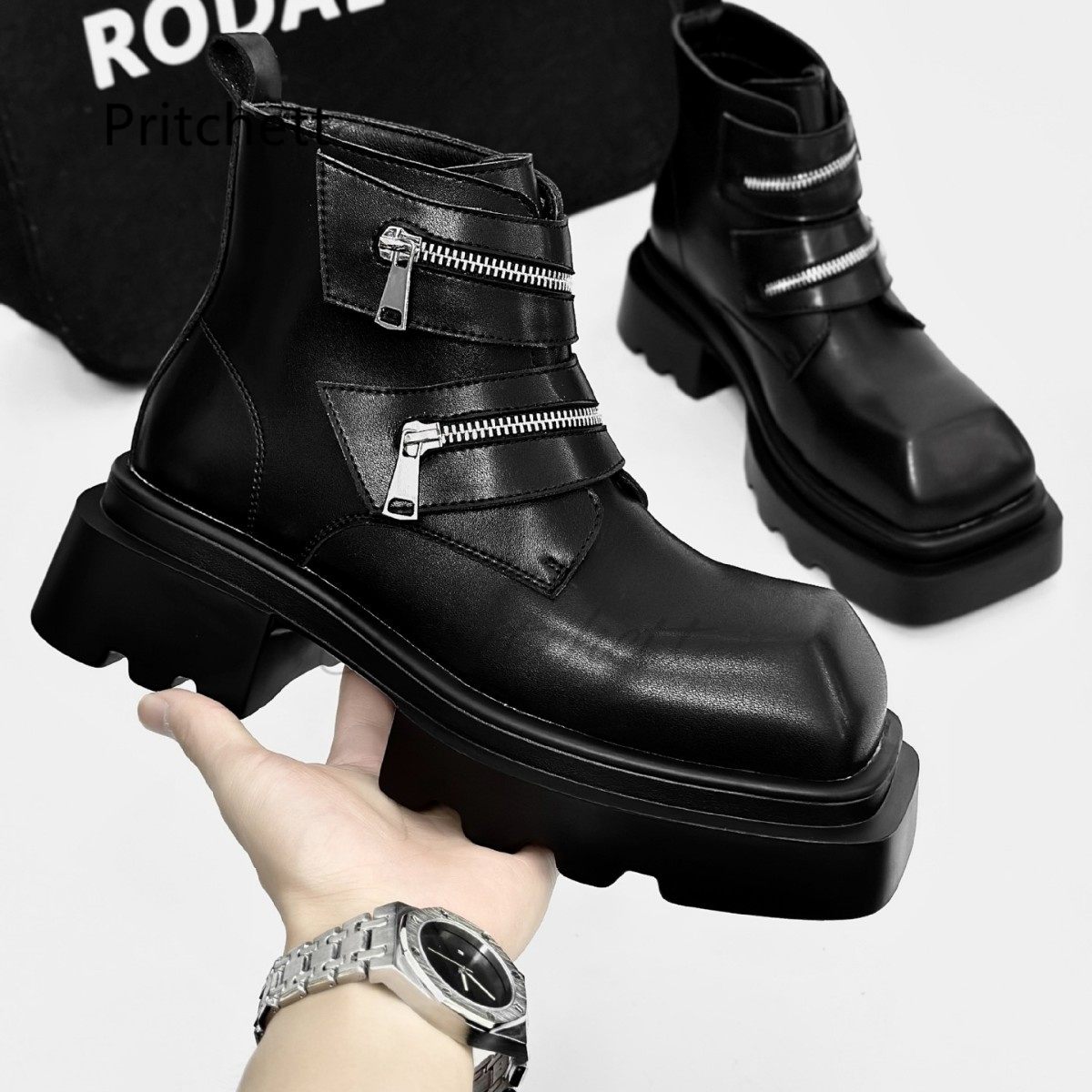 Męskie motocyklowe botki ze kw – Men'S Shoes Zipper recenzja i cena